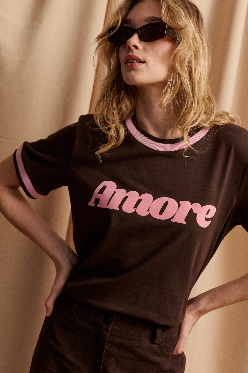 AMORE BROWN T-SHIRT