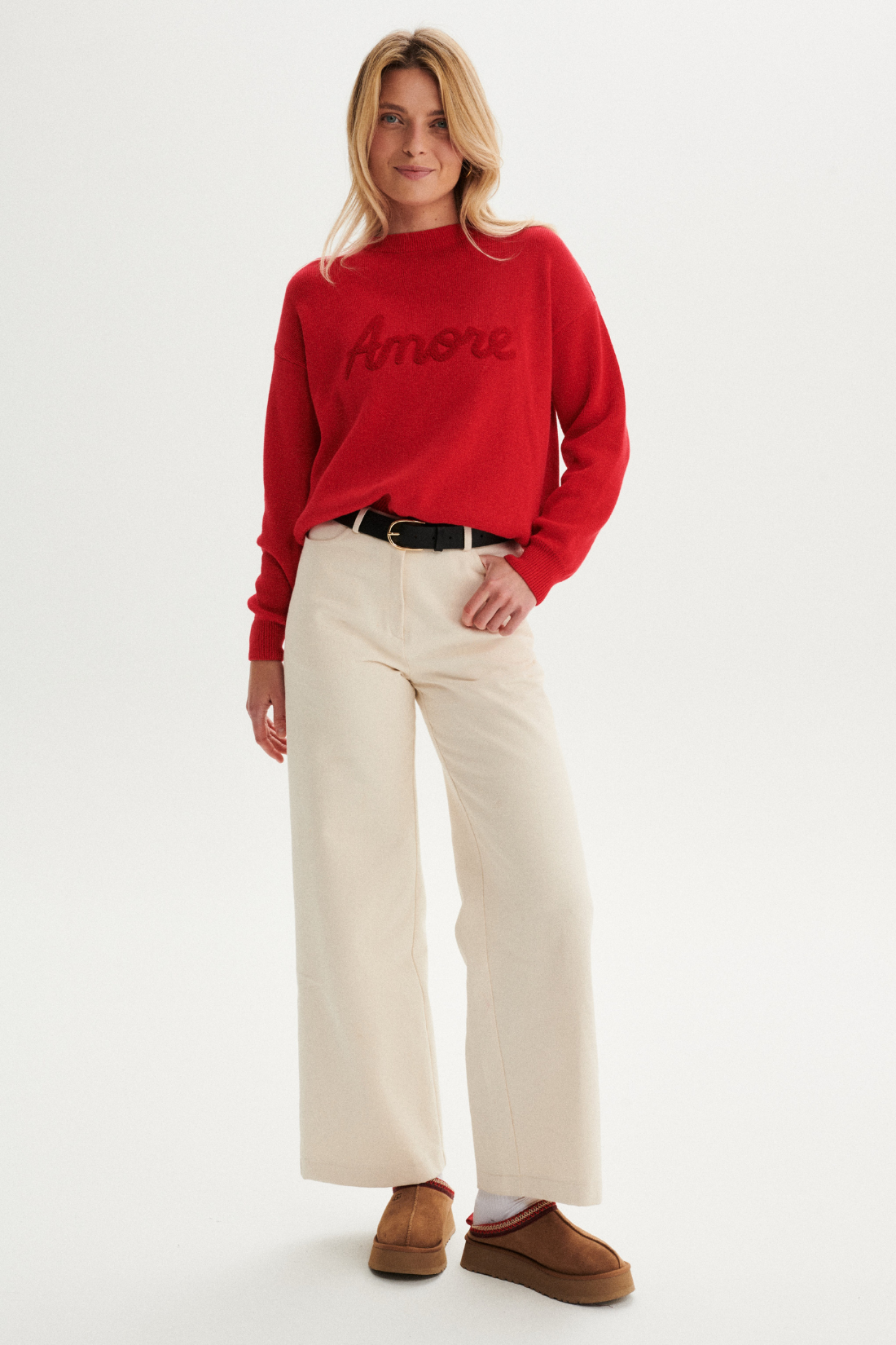 SADIE RED ORGANIC COTTON SWEATER