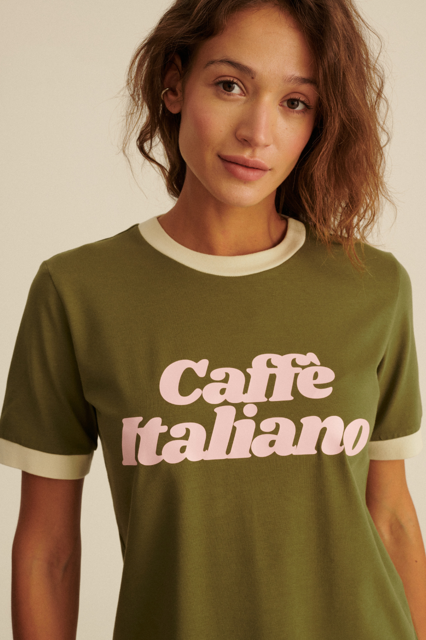 CAFFE ITALIANO KHAKI T-SHIRT