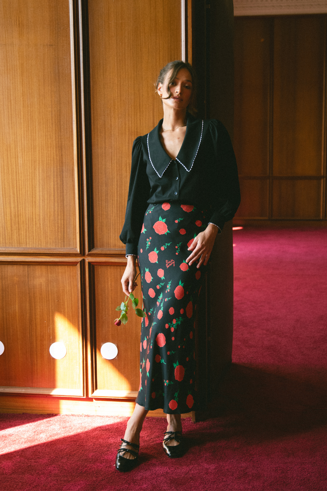 TOSKANIA MIDI ROSA SKIRT