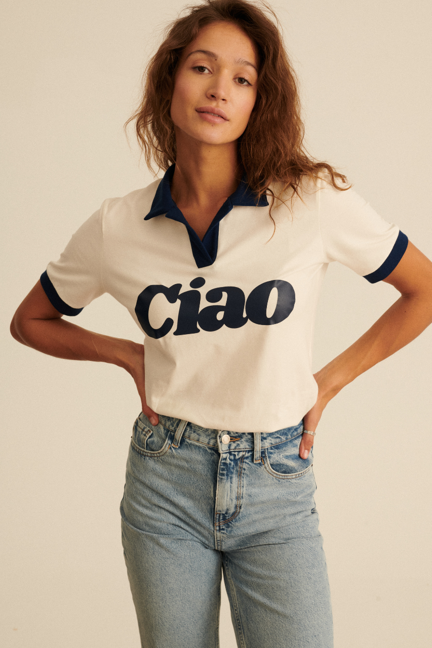 CIAO NAVY POLO T-SHIRT