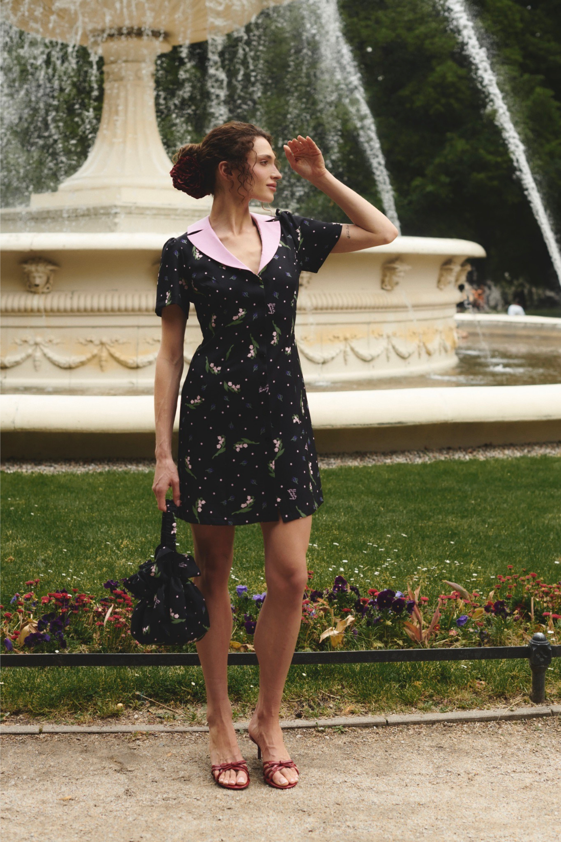 PROVANCE BLACK PRINT DRESS