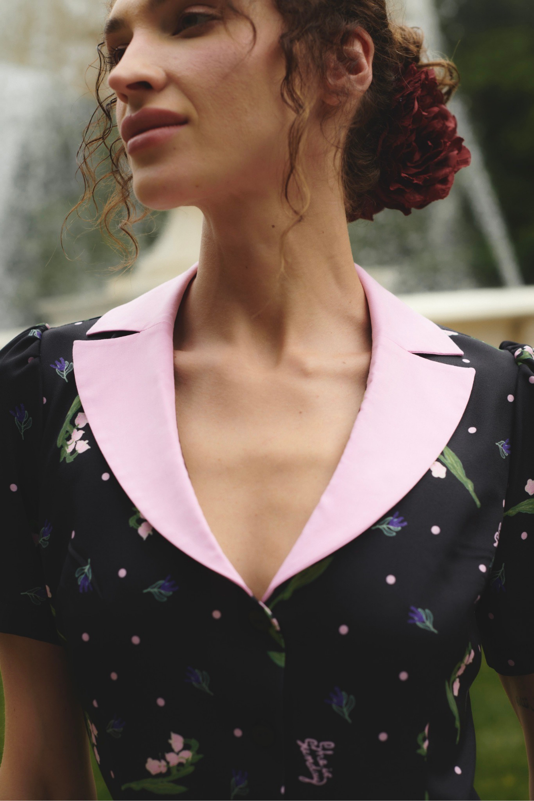 PROVANCE BLACK PRINT DRESS
