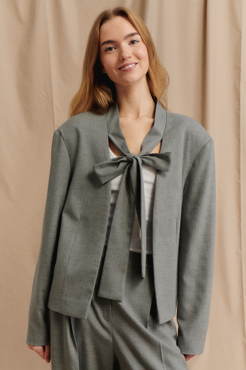 BOW GREY MELANGE BLAZER