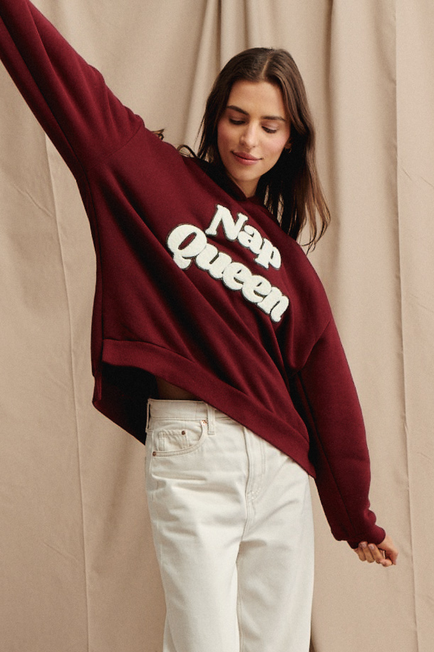 NAP QUEEN BURGUNDY HOODIE