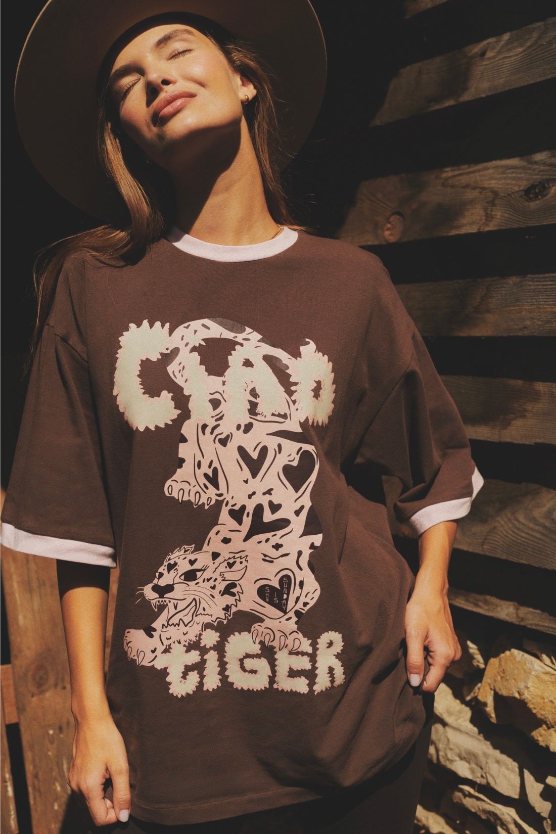 CIAO TIGER OVERSIZE CHOCOLATE T-SHIRT