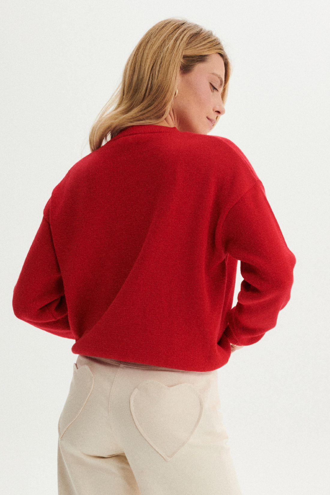 SADIE RED ORGANIC COTTON SWEATER