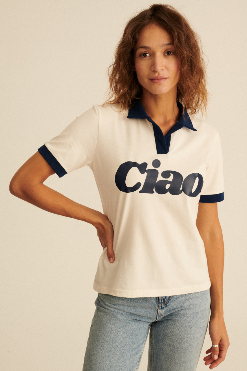 CIAO NAVY POLO T-SHIRT