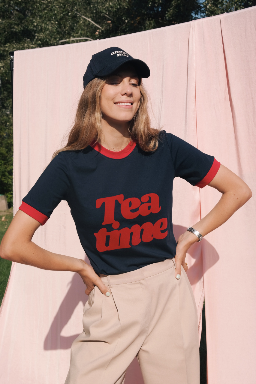 TEA TIME NAVY T-SHIRT