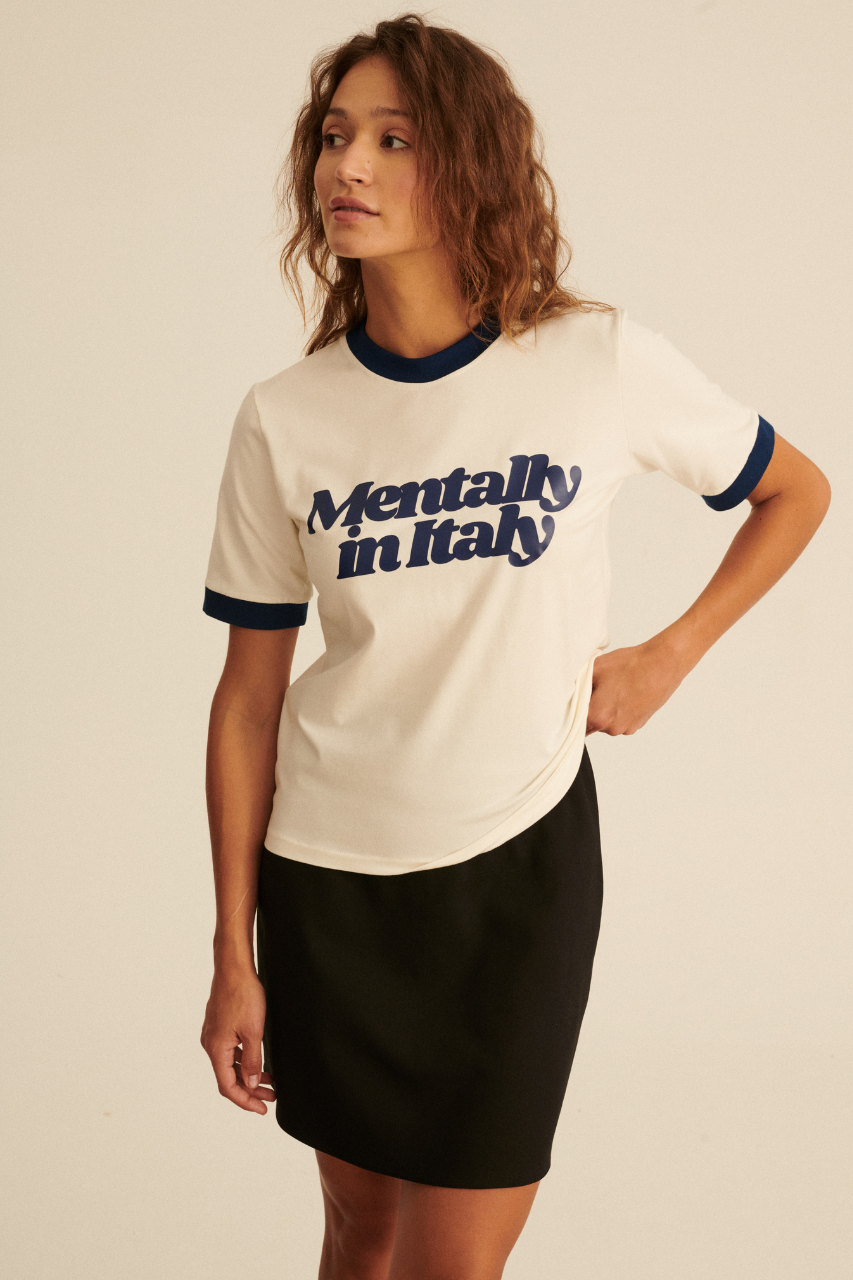 MENTALLY IN ITALY NAVY T-SHIRT