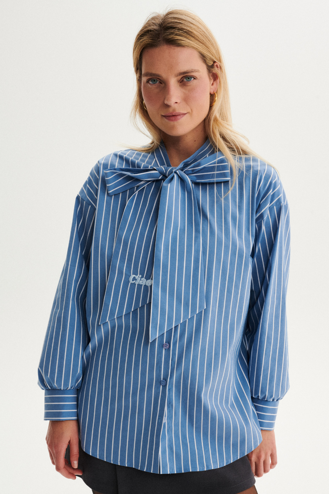 STELLA BLUE AND WHITE STRIPED SHIRT