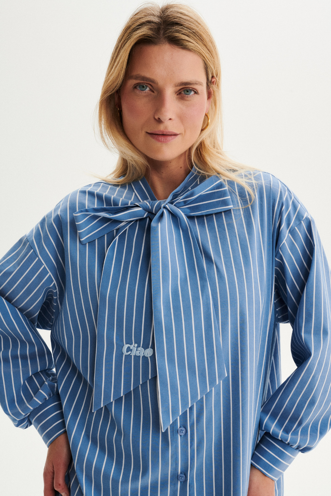 STELLA BLUE AND WHITE STRIPED SHIRT