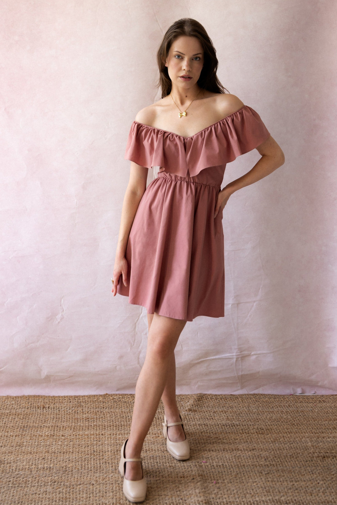 ROME MINI POWDER PINK DRESS