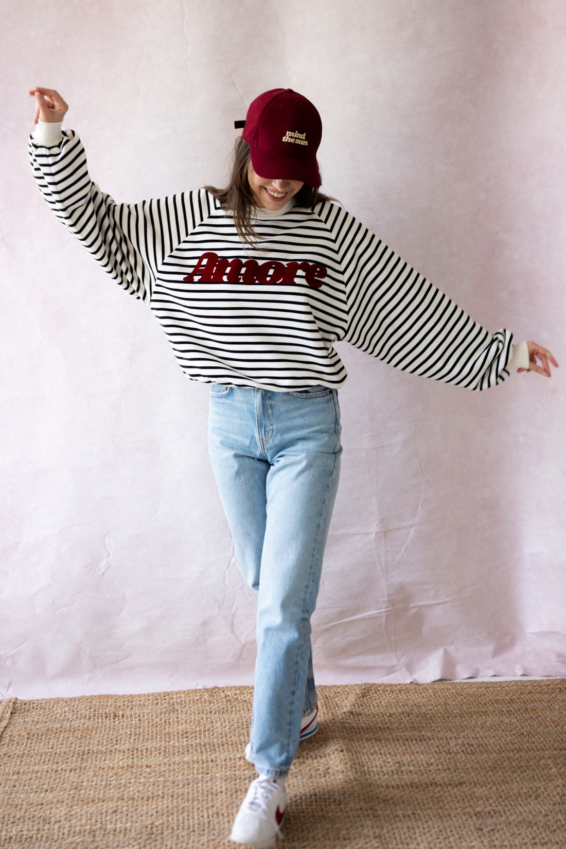 CHIARA STRIPED CREAM SWEATSHIRT