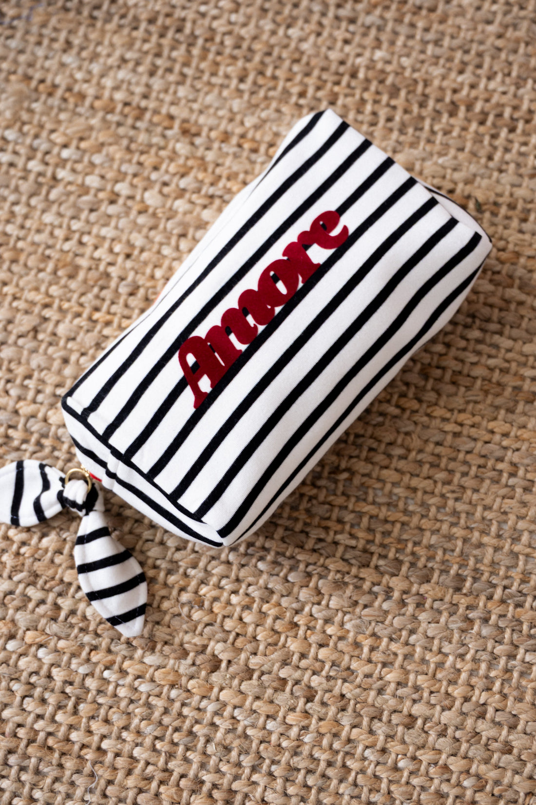 COSMETIC BAG AMORE STRIPED