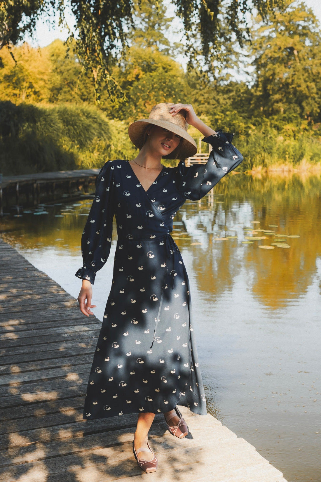 AVVOLTA MAXI CIGNO BLU DRESS