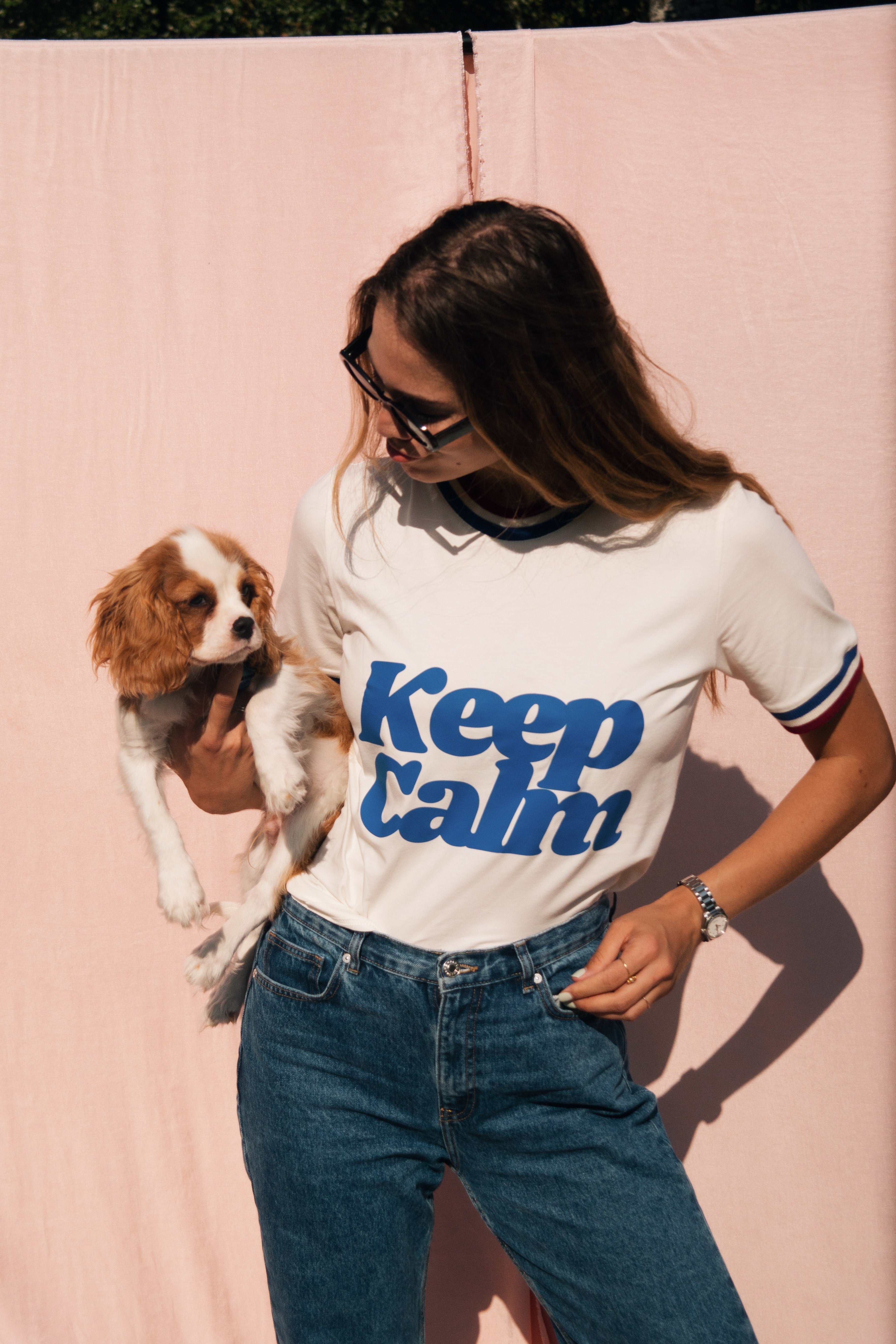 KEEP CALM CREAM T-SHIRT