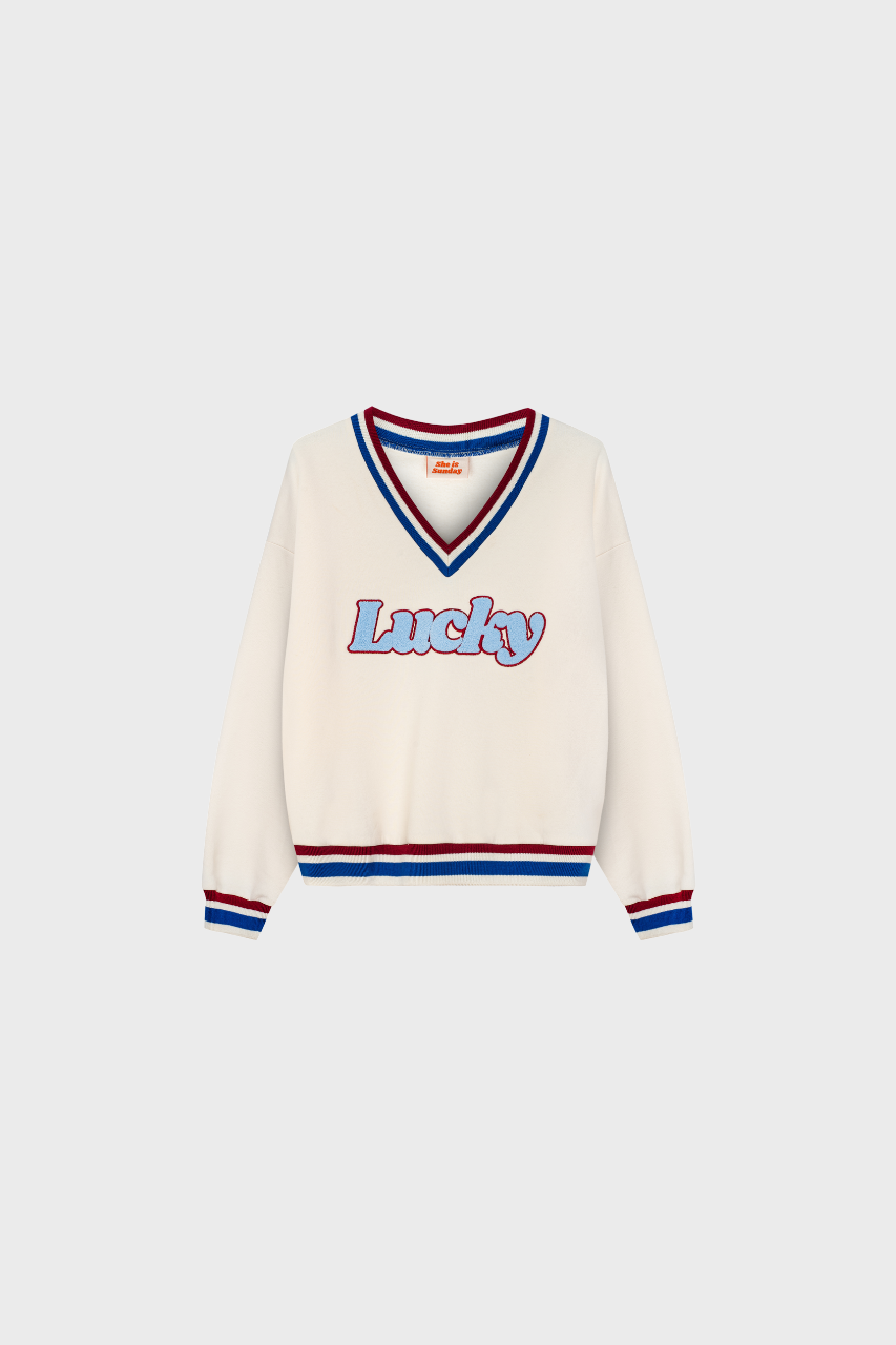 LUCKY CREAM SWEATSHIRT