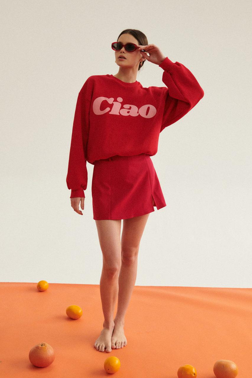 CIAO RED SWEATSHIRT