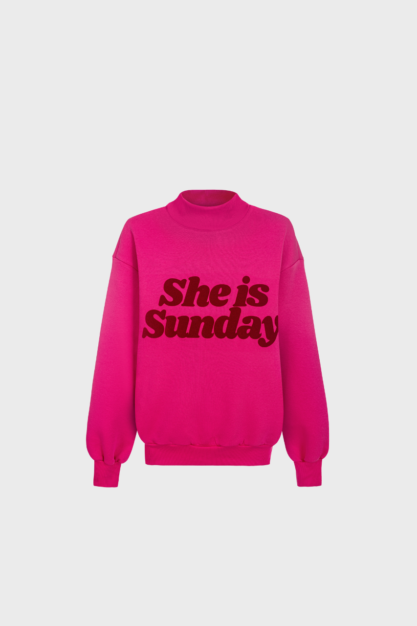 SHE IS SUNDAY PINK SWEATSHIRT