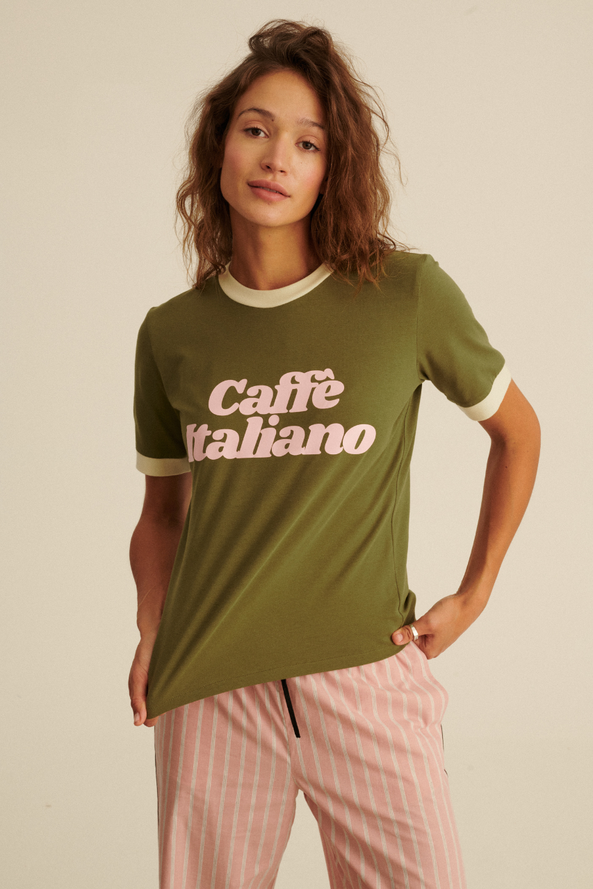 CAFFE ITALIANO KHAKI T-SHIRT