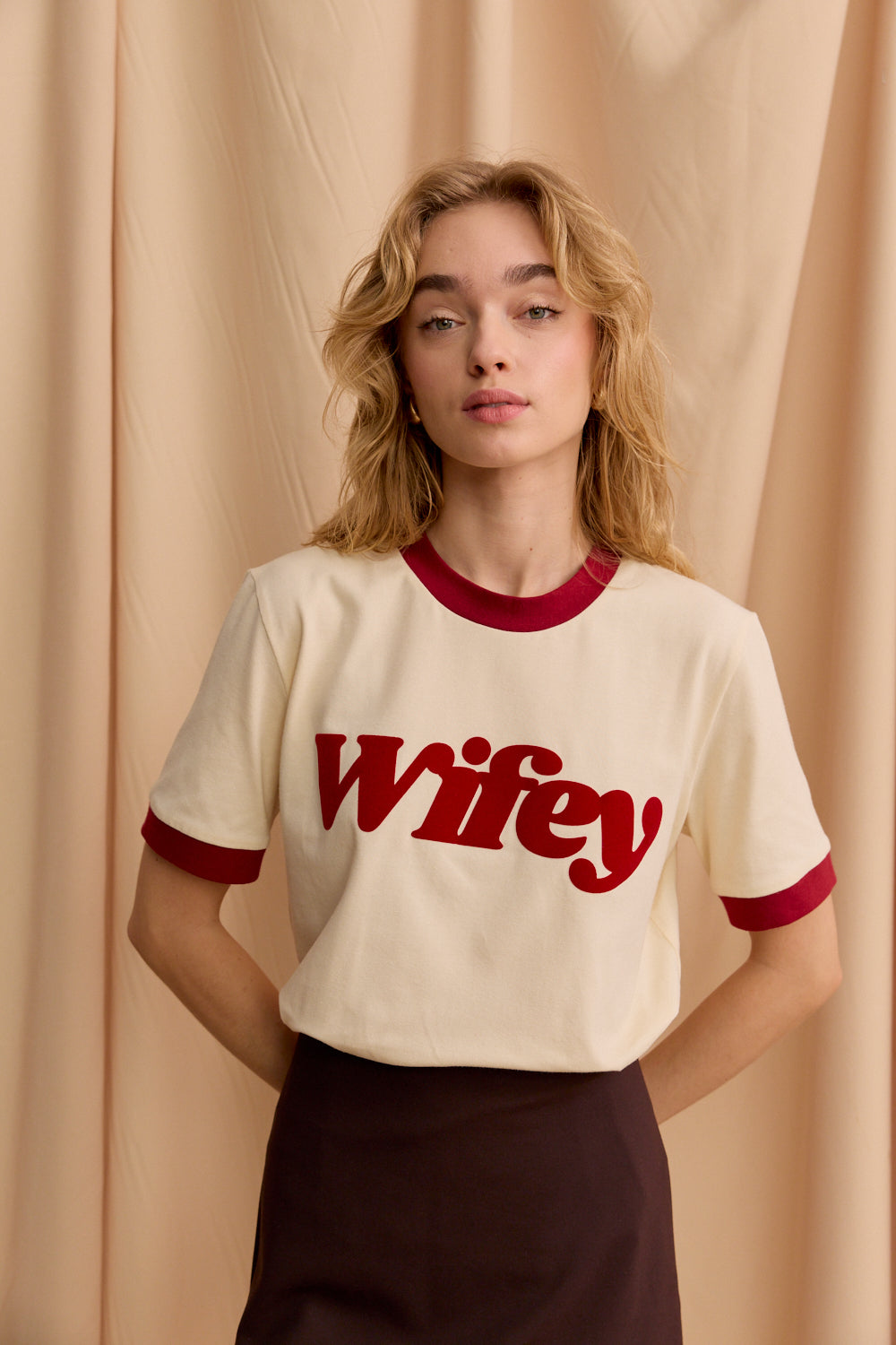 WIFEY BURGUNDY T-SHIRT