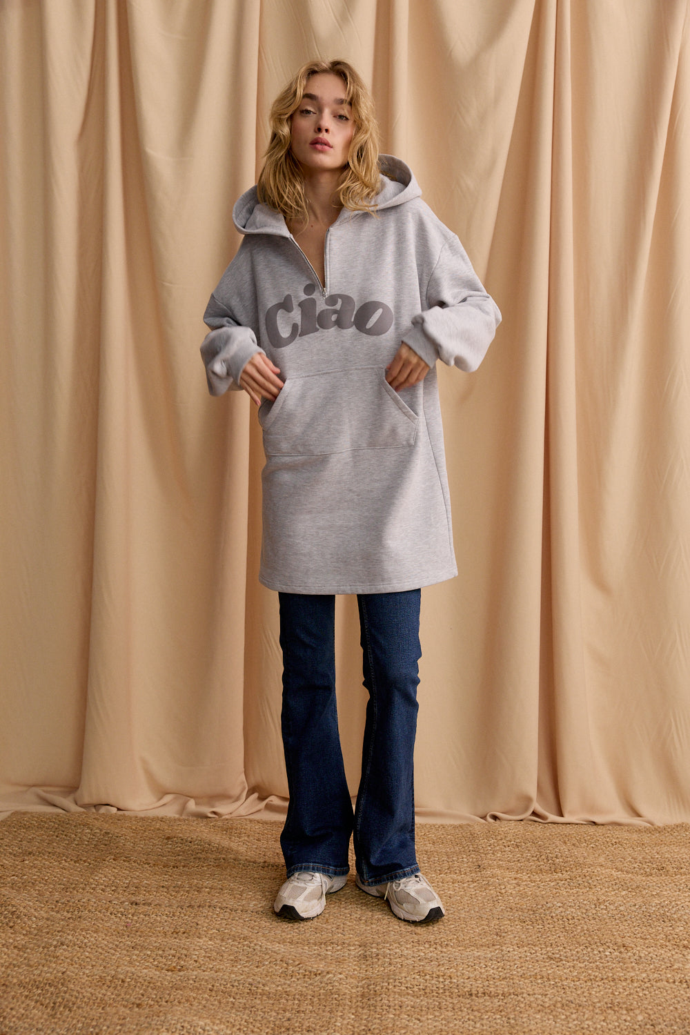 BLISS GREY LONG SWEATSHIRT