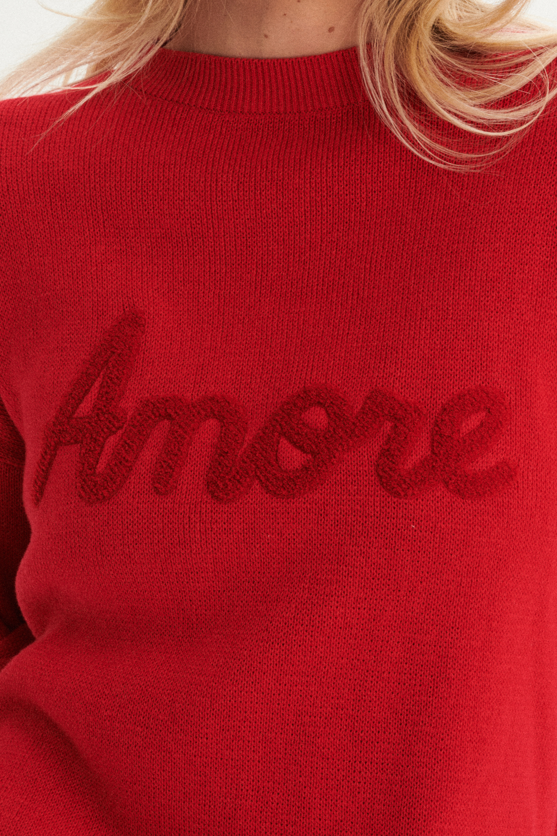 SADIE RED ORGANIC COTTON SWEATER