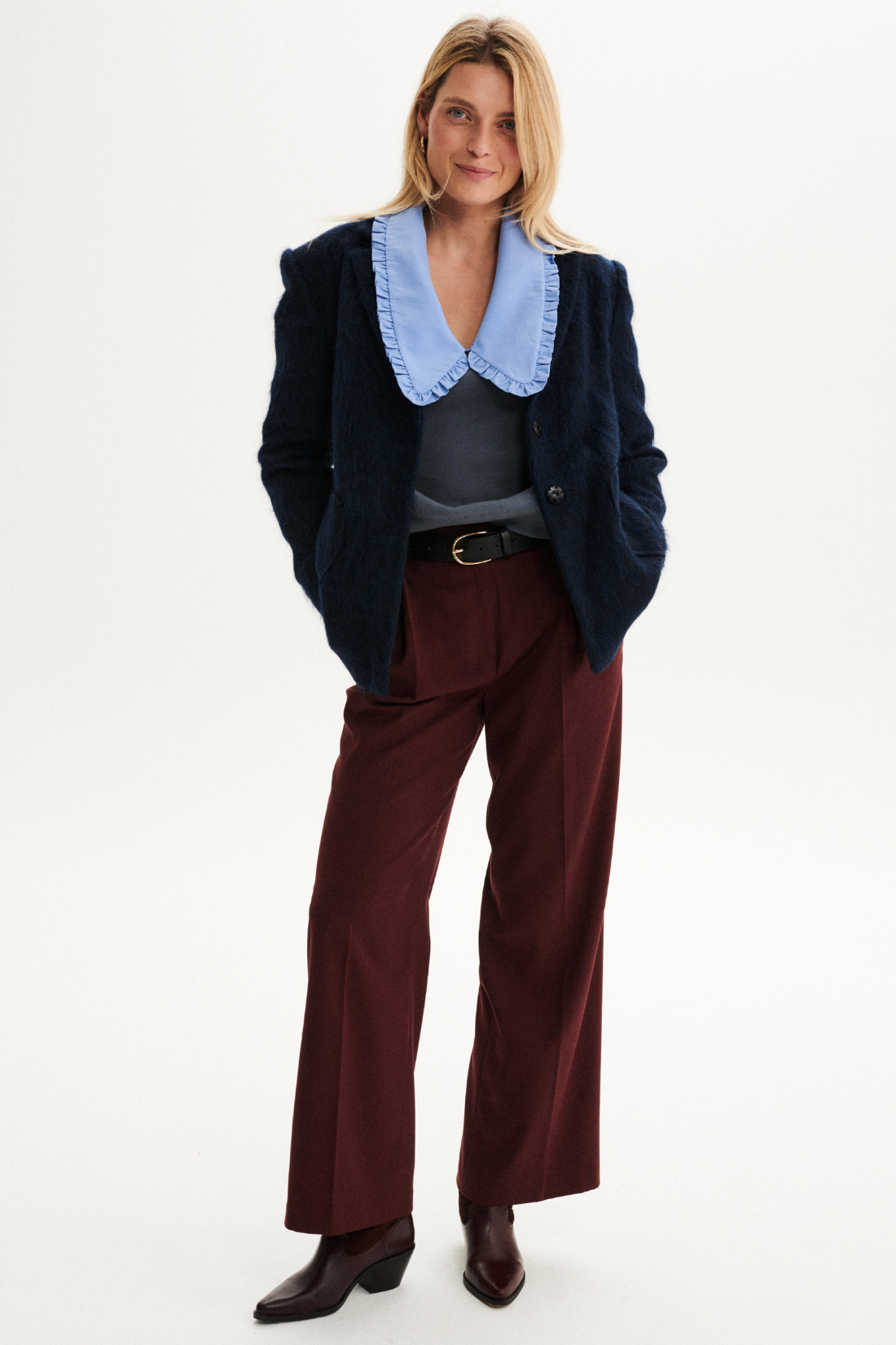 GRACE V-NECK SWEATSHIRT GREY