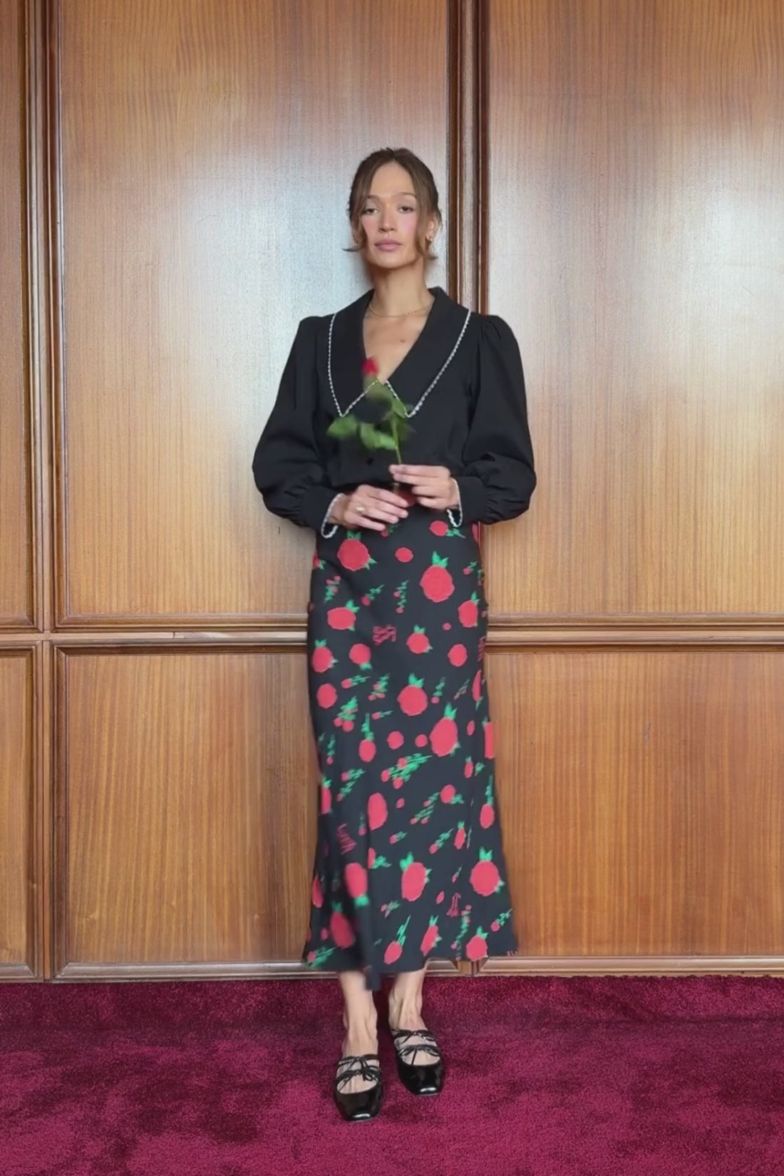 TOSKANIA MIDI ROSA SKIRT