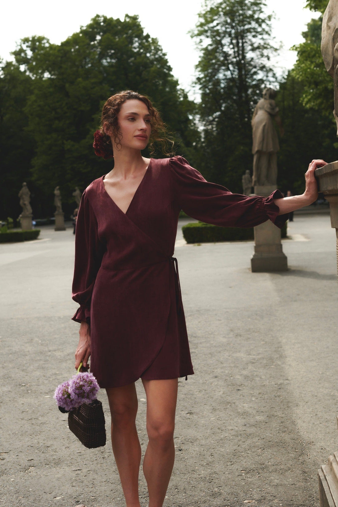 AVVOLTA MINI BURGUNDY DRESS