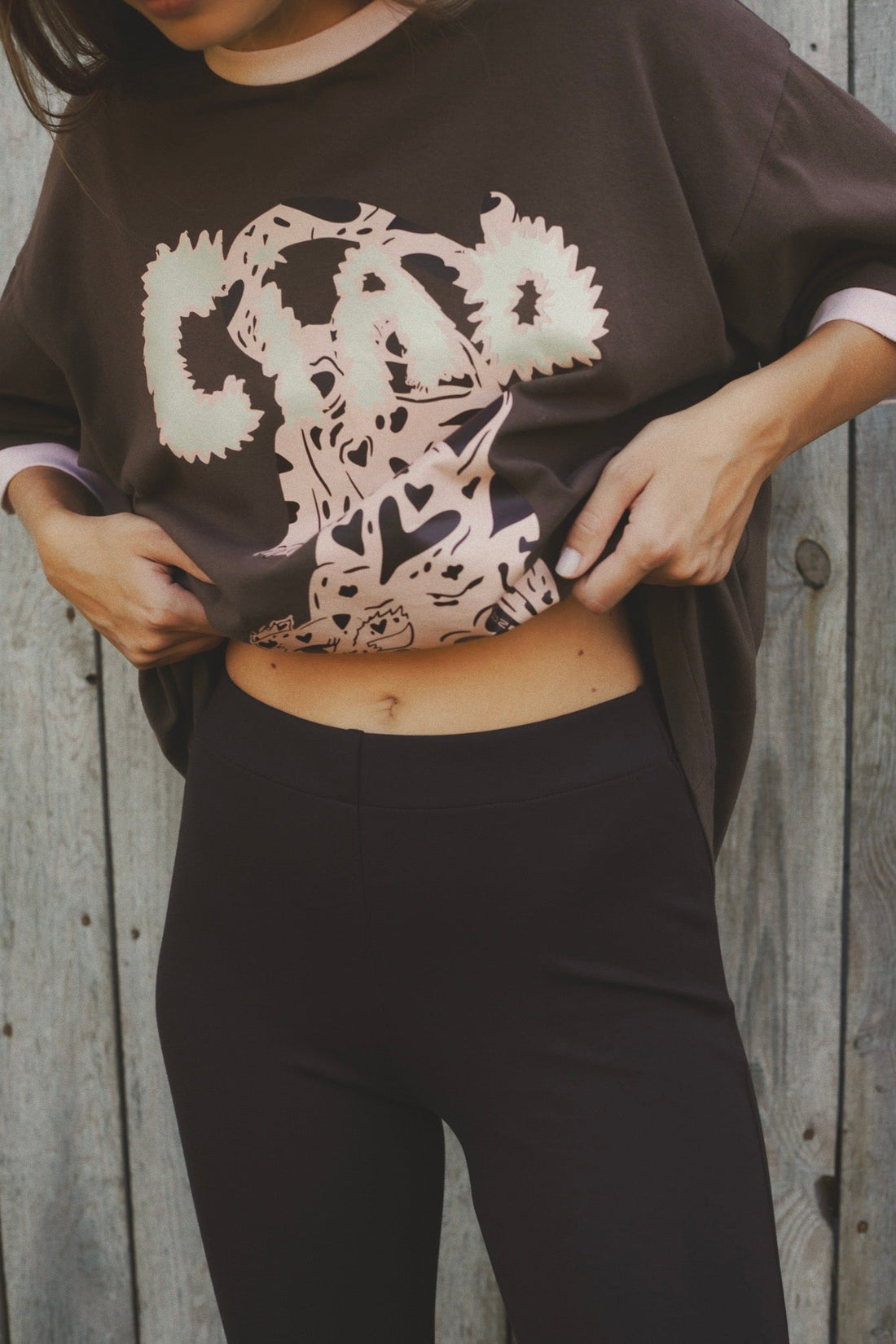 SIS SPLIT CZEKOLADOWE TROUSERS